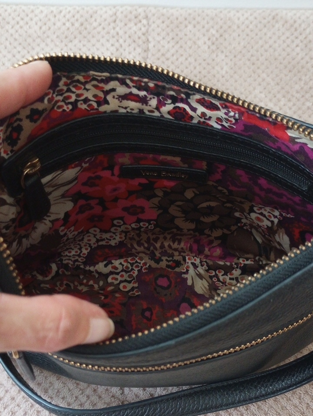Vera Bradley Pebble Leather Hobo Crossbody Bag - Picture 2 of 11